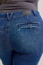 Mid Rise Trouser Bootcut with Welt Pockets and Tummy Control