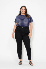 High Waist Tummy Control Shield Pockets Skinny - Black