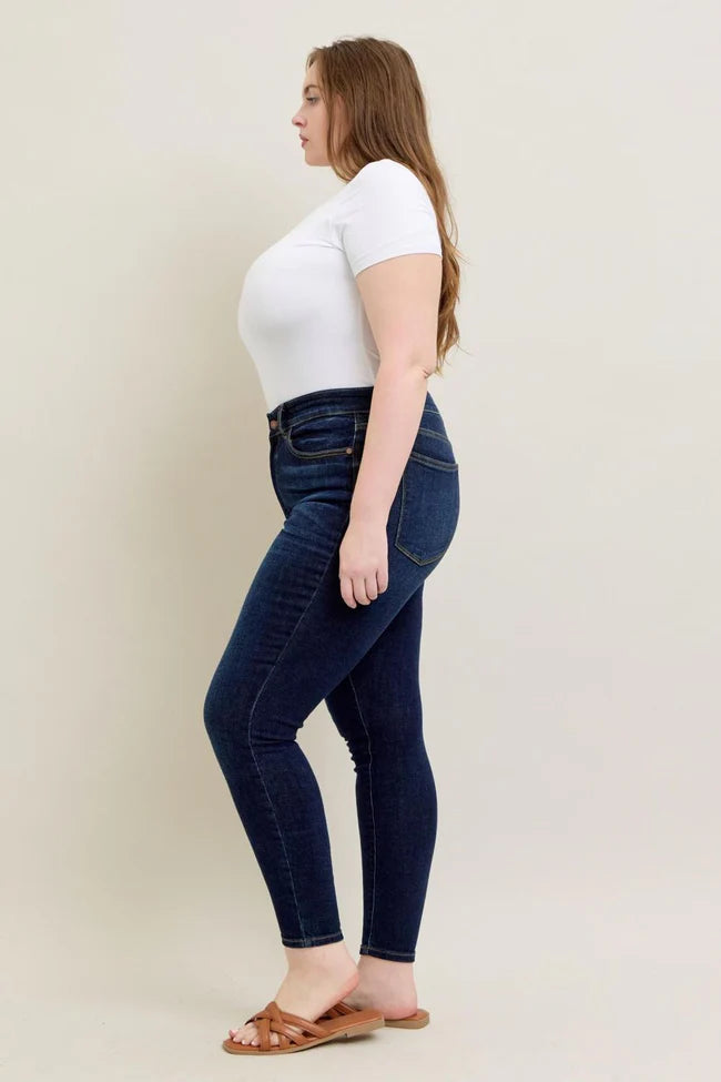 Hi Waist Skinny with Handsanding - Dark
