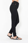 High Waist Tummy Control Shield Pockets Skinny - Black