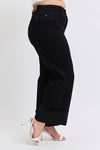 High Waist Retro Wide Leg w/Cuff BK