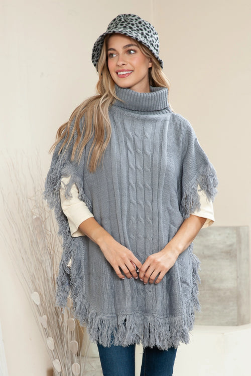 Tucker Cable Knitted Poncho