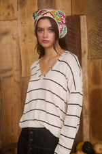 V-Neck Stripe Sweater