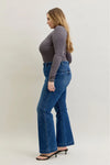 Mid Rise Trouser Bootcut with Welt Pockets and Tummy Control