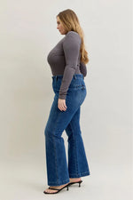Mid Rise Trouser Bootcut with Welt Pockets and Tummy Control