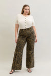High Waist Retro Wide Leopard Print