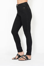 High Waist Tummy Control Shield Pockets Skinny - Black