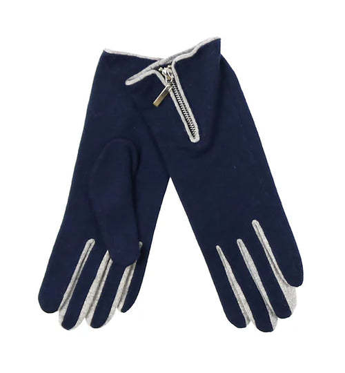 Fraas All Over Tech Zipper Glove - Navy