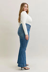 High Waist Petite Tummy Control Double Button Wide Leg