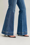High Waist Petite Tummy Control Double Button Wide Leg