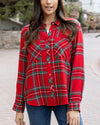 Favorite Button Up Top - Christmas Plaid