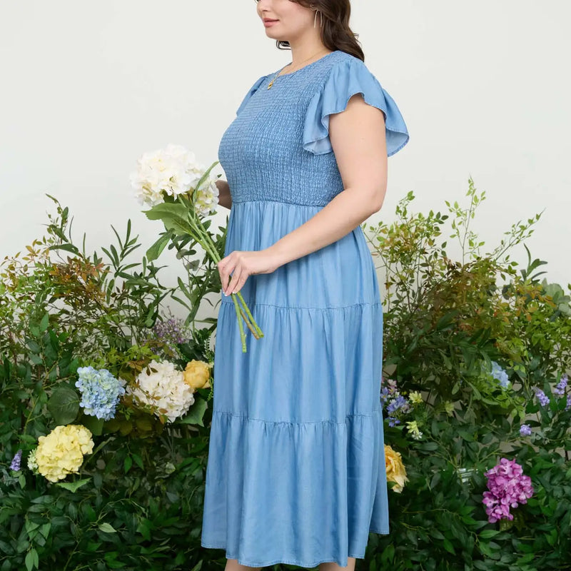 Chambray Midi Dress