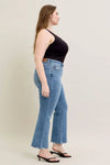 Mid Rise Vintage Wash Boot Cut w/ Destroy Hem