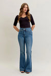 High Waist Petite Tummy Control Double Button Wide Leg