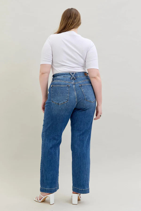 High Waist Double Button Wide Leg MD