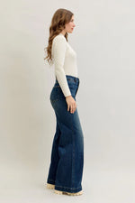 High Waist Tummy Control Retro Wide Leg with Front Welt Pockets