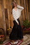 V-Neck Stripe Sweater