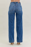 High Waist Double Button Wide Leg MD