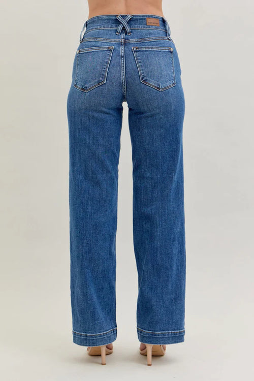 High Waist Double Button Wide Leg MD
