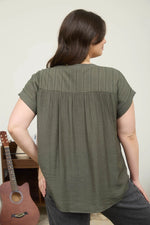 Eyelet Half Button Top
