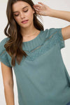 Lace Trim Yoke Top