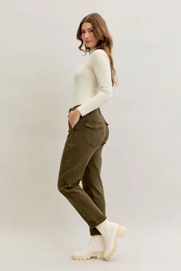 High Waist Aurora Weekender Garment Dyed Cuff