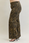 High Waist Retro Wide Leopard Print