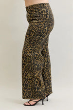 High Waist Retro Wide Leopard Print