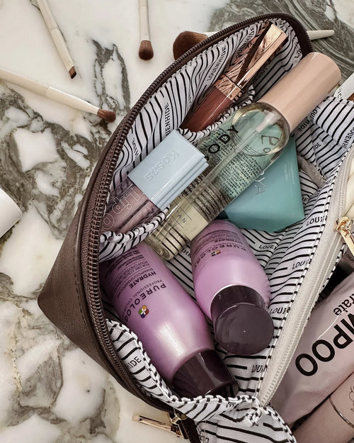 Ellis Makeup Bag - Chocolate *SAMPLE SALE PRE-ORDER 25% off*
