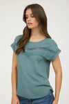 Lace Trim Yoke Top