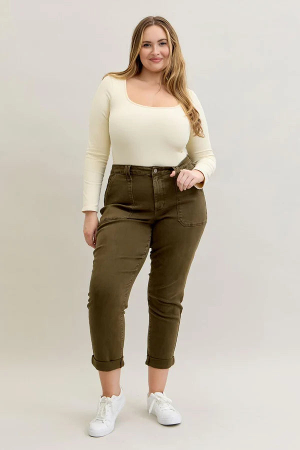 High Waist Aurora Weekender Garment Dyed Cuff