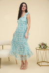 Ruffle Trim Midi Dress - Sage