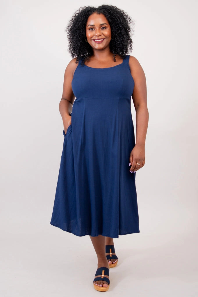 Shauna Dress - Indigo – Sweet Boutique St. Albert