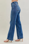 High Waist Double Button Wide Leg MD