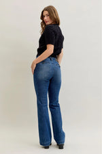 Mid Rise Trouser Bootcut with Welt Pockets and Tummy Control
