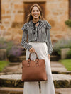 Houston Laptop Bag - Plaid Chocolate *SAMPLE SALE PRE-ORDER 25% off*