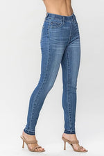 Hi Waist Release Hem Skinny