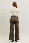 High Waist Retro Wide Leopard Print