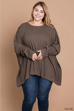 Oversize Ribbed Poncho Top