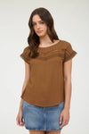 Lace Trim Yoke Top