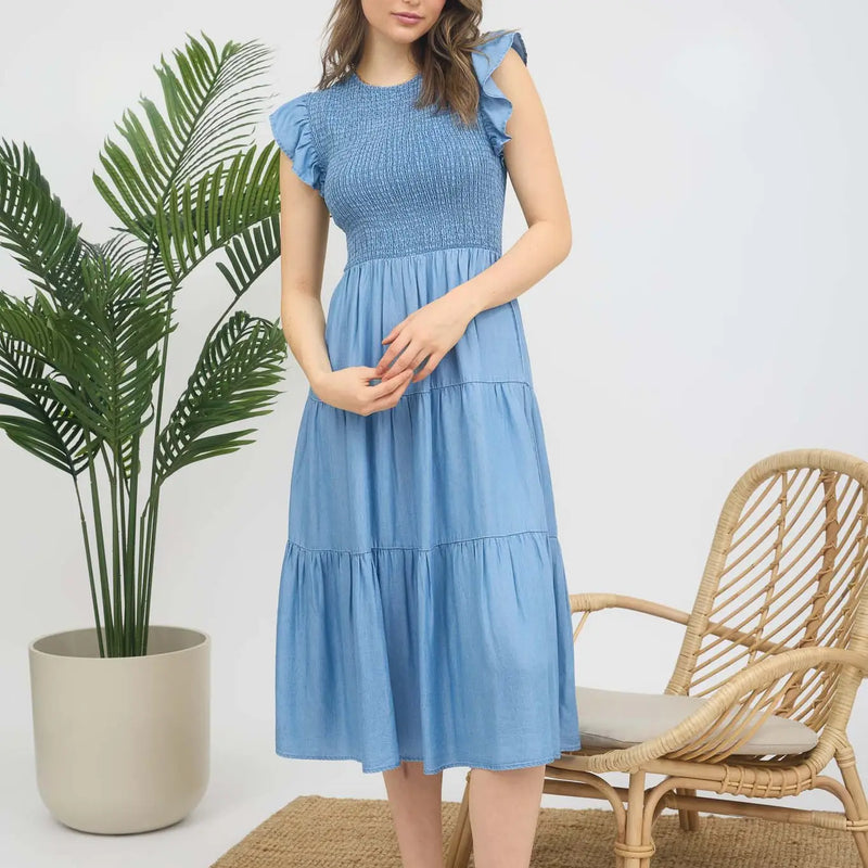 Chambray Midi Dress