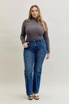 Mid Rise Trouser Bootcut with Welt Pockets and Tummy Control