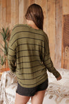 V-Neck Stripe Sweater