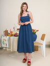 Denim Bow Midi Dress
