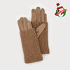 Ribbed Wrist-Warmer Faux Suede Gloves