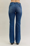 Mid Rise Trouser Bootcut with Welt Pockets and Tummy Control