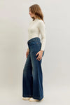 High Waist Tummy Control Retro Wide Leg with Front Welt Pockets