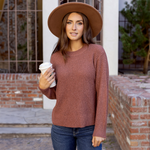 Heathered Waffle Knit Sweater