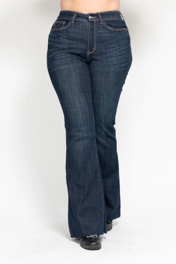 Tall High Waist Raw Hem Flare