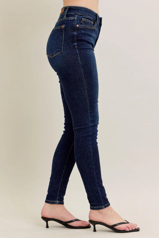 Hi Waist Skinny with Handsanding - Dark